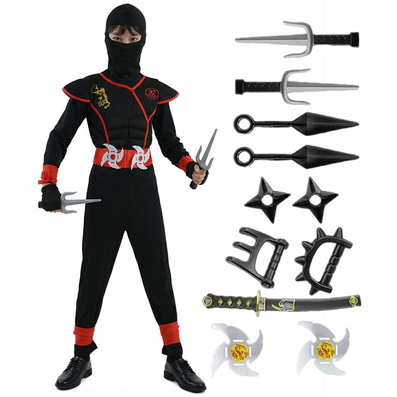 Fantasia de ninja preta e azul - Party Games Girls avaliação e preço